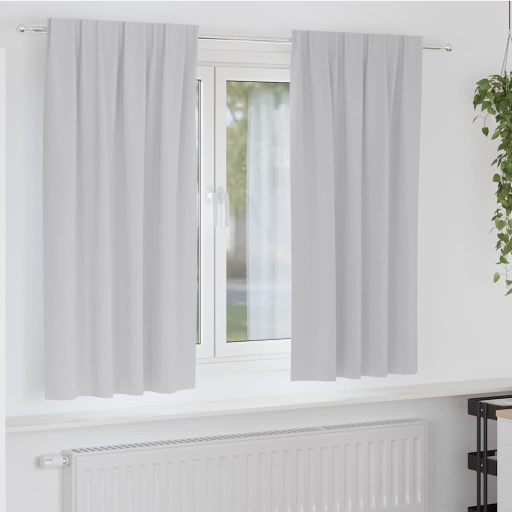 Kardinad rõngastega 2 tk Helehall 175 x 140 cm Polüester
