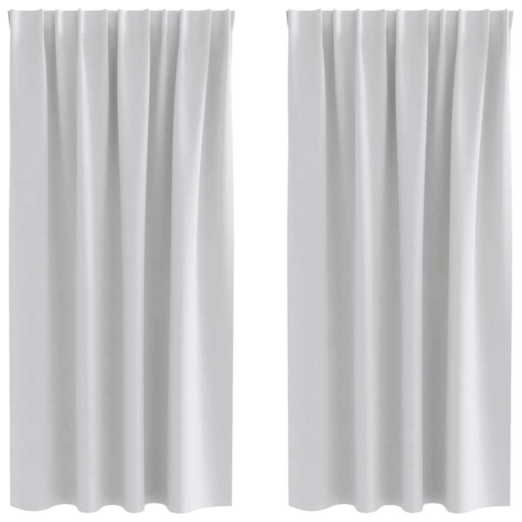 Kardinad rõngastega 2 tk Helehall 175 x 140 cm Polüester