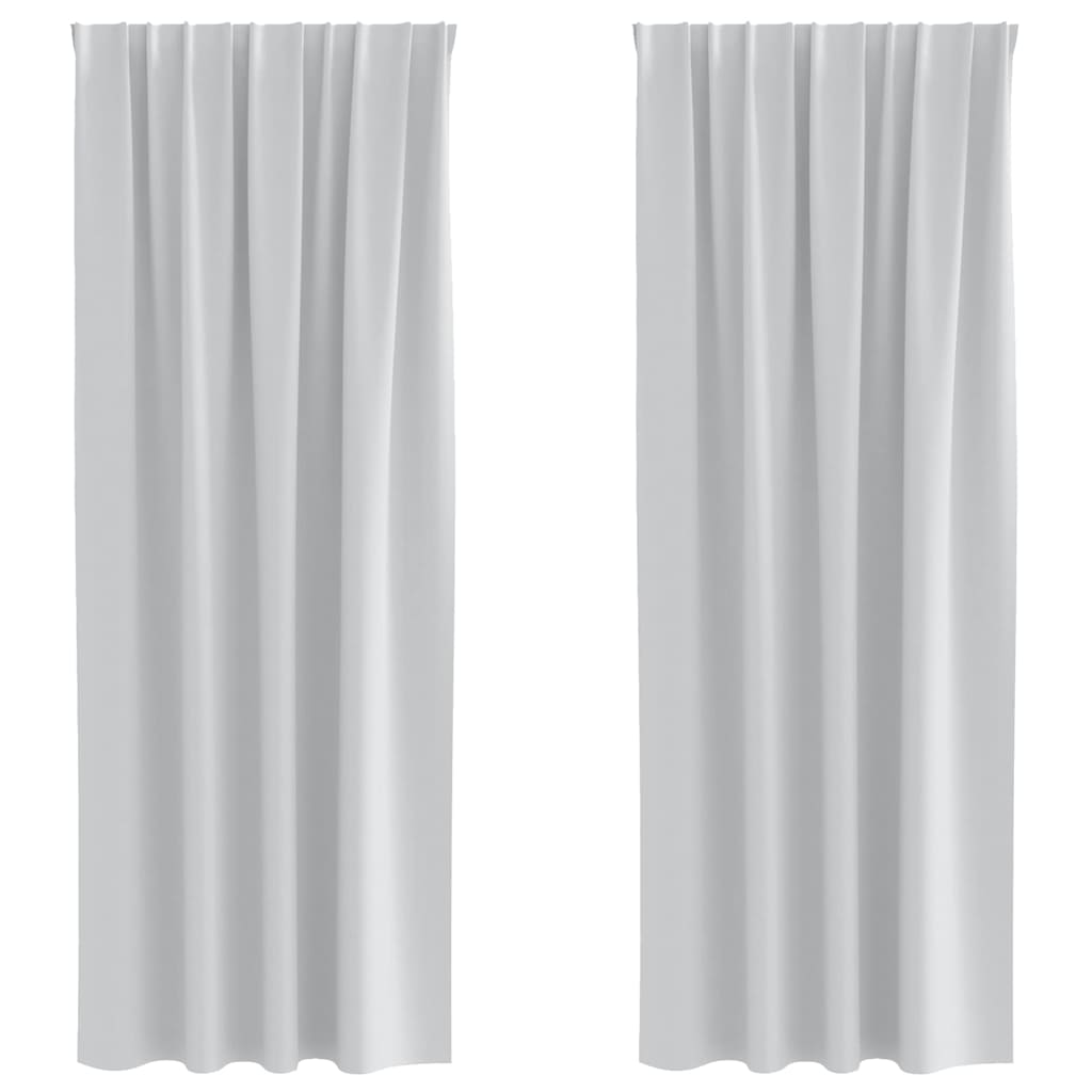 Kardinad rõngastega 2 tk Kahvatu Hall 245 x 140 cm Polüester