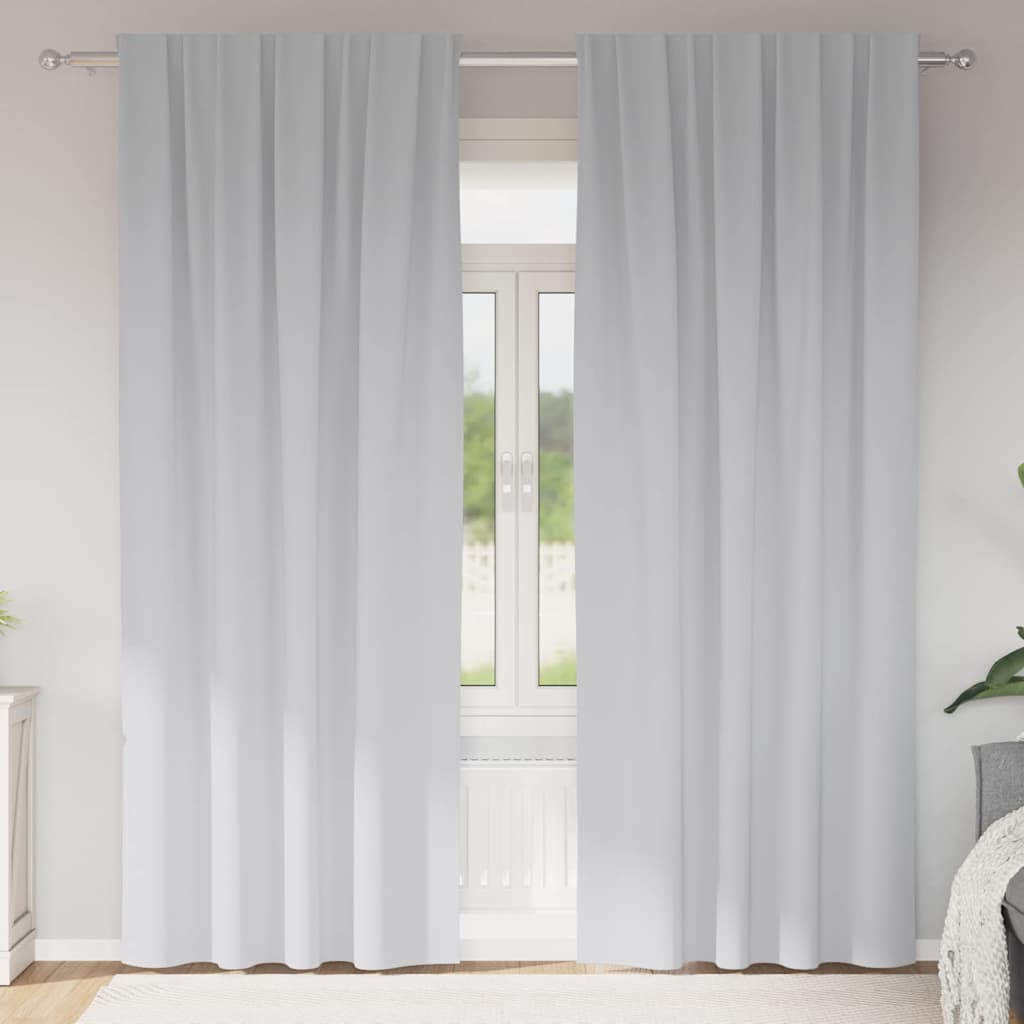 Kardinad rõngastega 2 tk Kahvatu Hall 260 x 140 cm Polüester