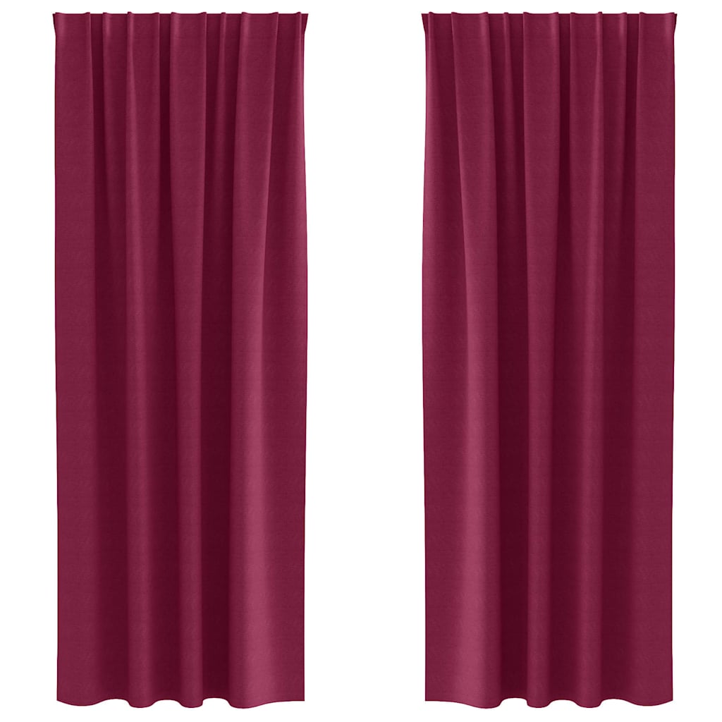 Kardinad rõngastega 2 tk Veinpunane 245 x 140 cm Polüester