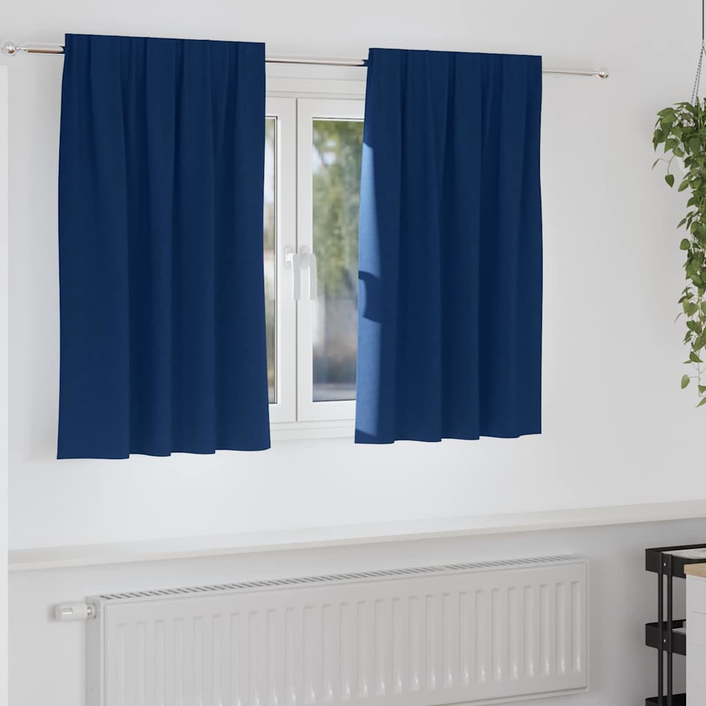 Kardinad rõngastega 2 tk Tumesinine 140 x 140 cm Polüester