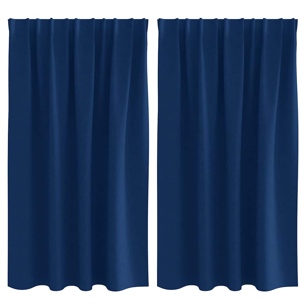 Kardinad rõngastega 2 tk Tumesinine 140 x 140 cm Polüester