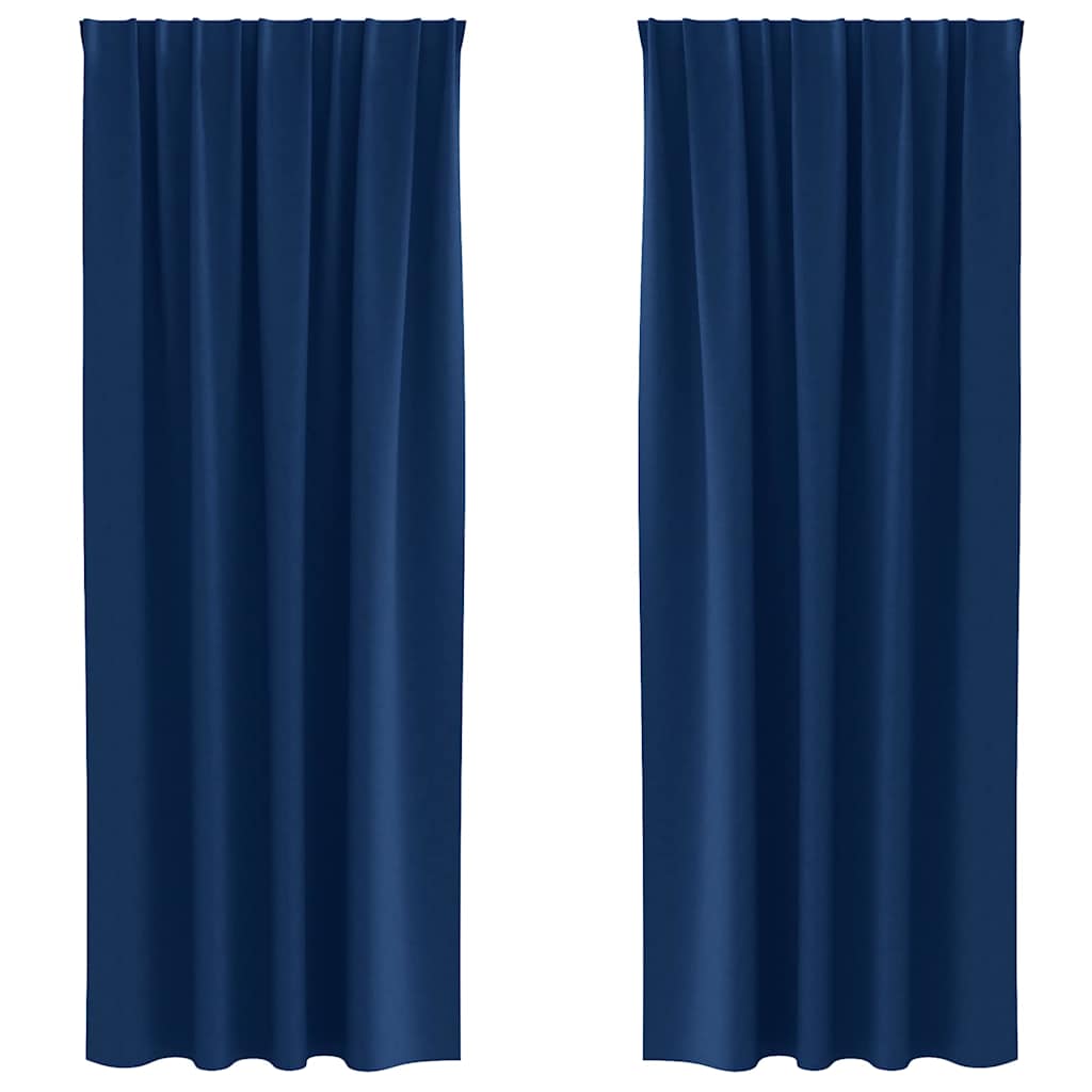 Kardinad rõngastega 2 tk Tumesinine 245 x 140 cm Polüester