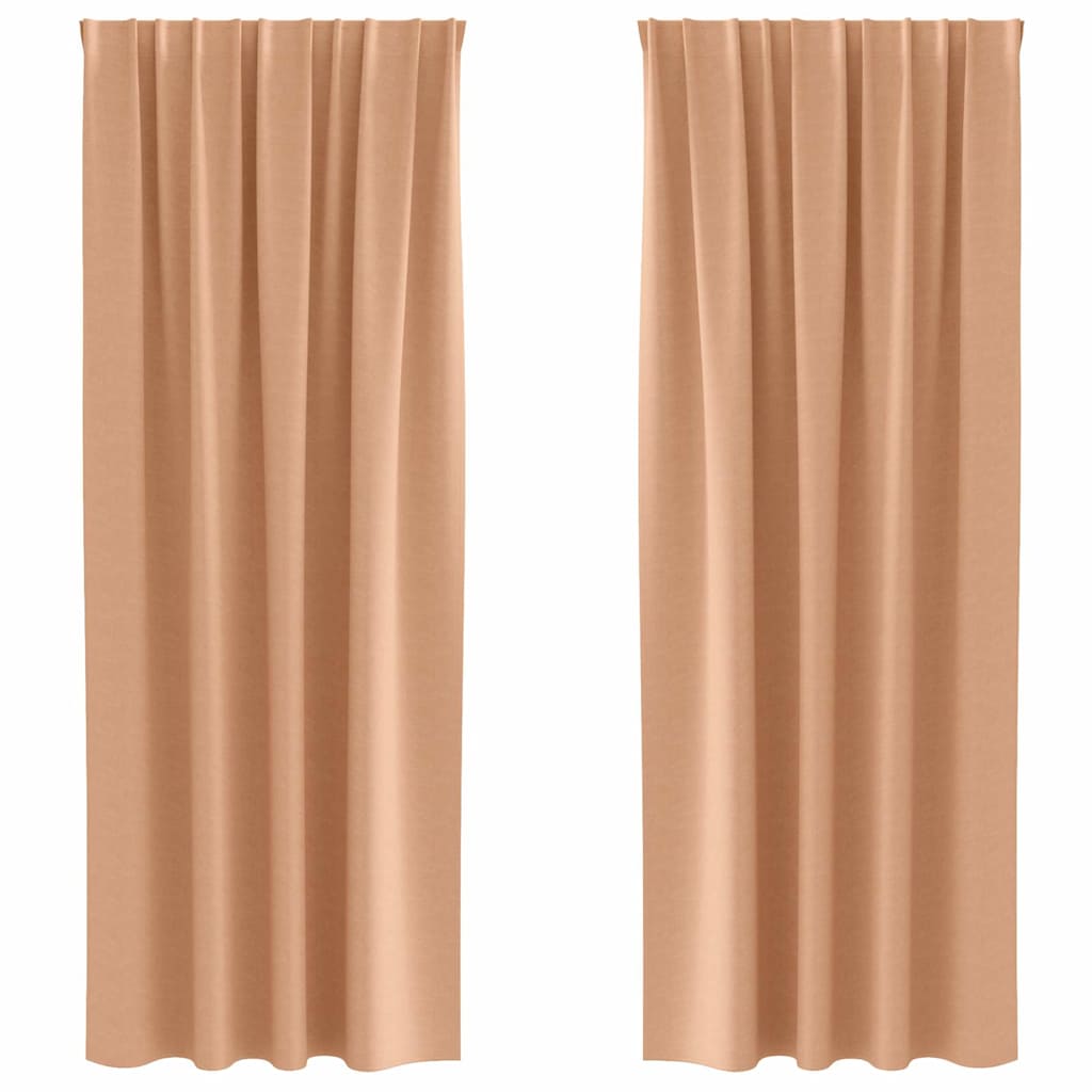 Kardinad rõngastega 2 tk Helepruun 245 x 140 cm Polüester