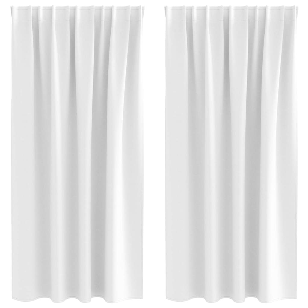 Kardinad rõngastega 2 tk Helevalge 175 x 140 cm Polüester