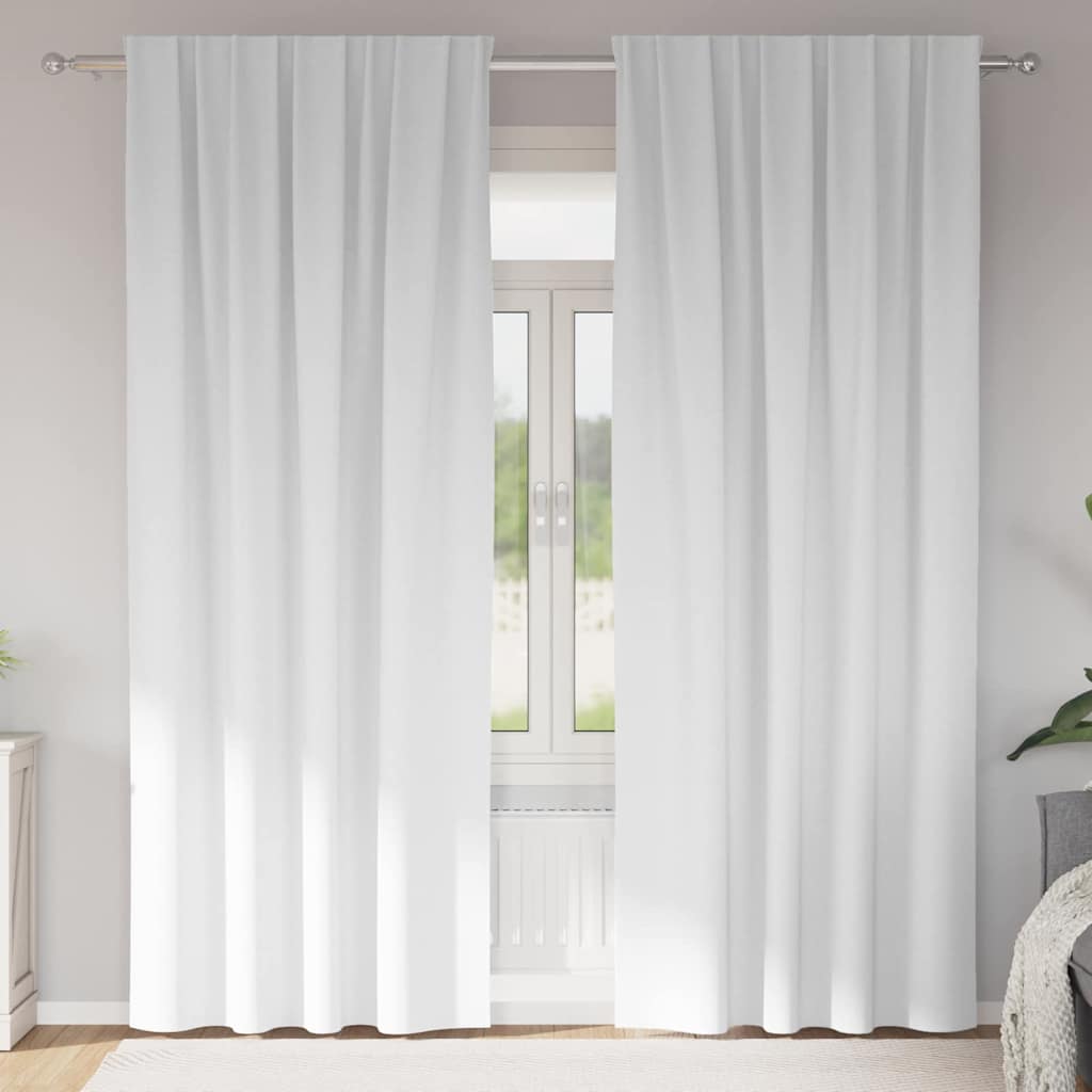 Kardinad rõngastega 2 tk Helevalge 260 x 140 cm Polüester