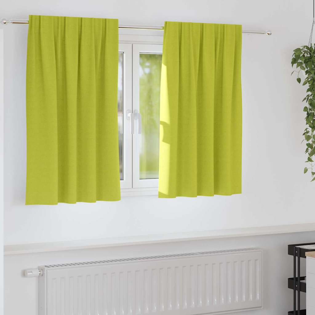 Kardinad rõngastega 2 tk Roheline 140 x 140 cm Polüester
