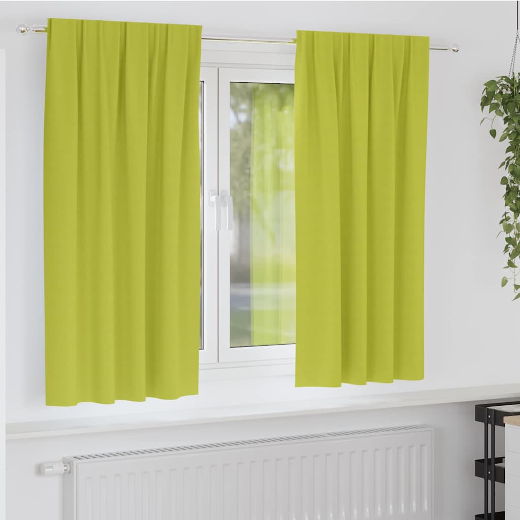 Kardinad rõngastega 2 tk Roheline 175 x 140 cm Polüester