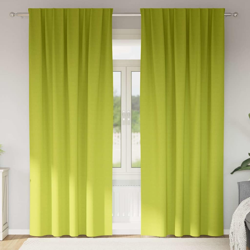 Kardinad rõngastega 2 tk Roheline 225 x 140 cm Polüester