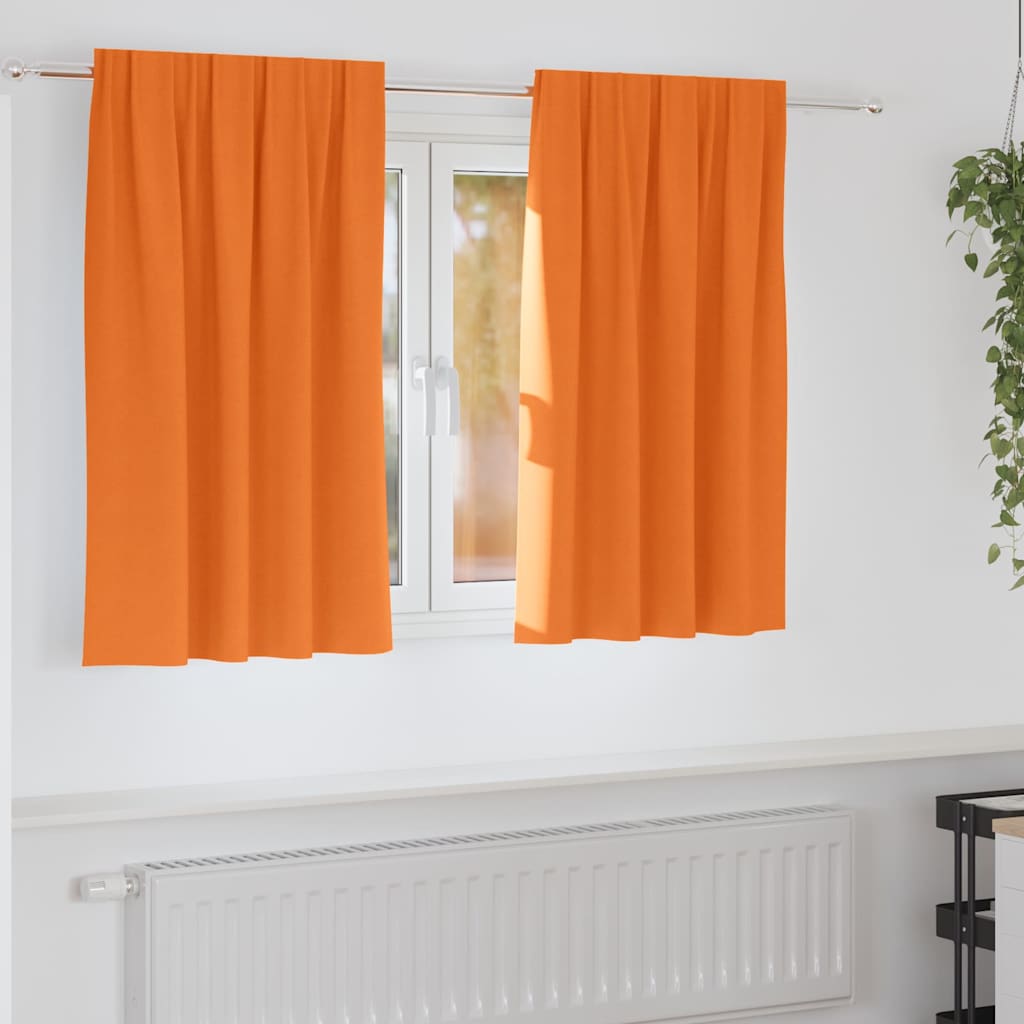 Kardinad rõngastega 2 tk Erk Oranž 140 x 140 cm Polüester