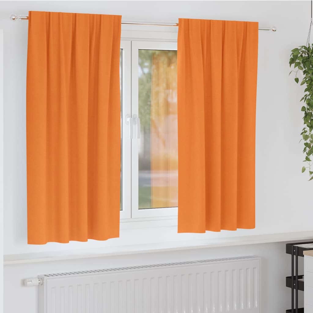 Kardinad rõngastega 2 tk Oranž 175 x 140 cm Polüester