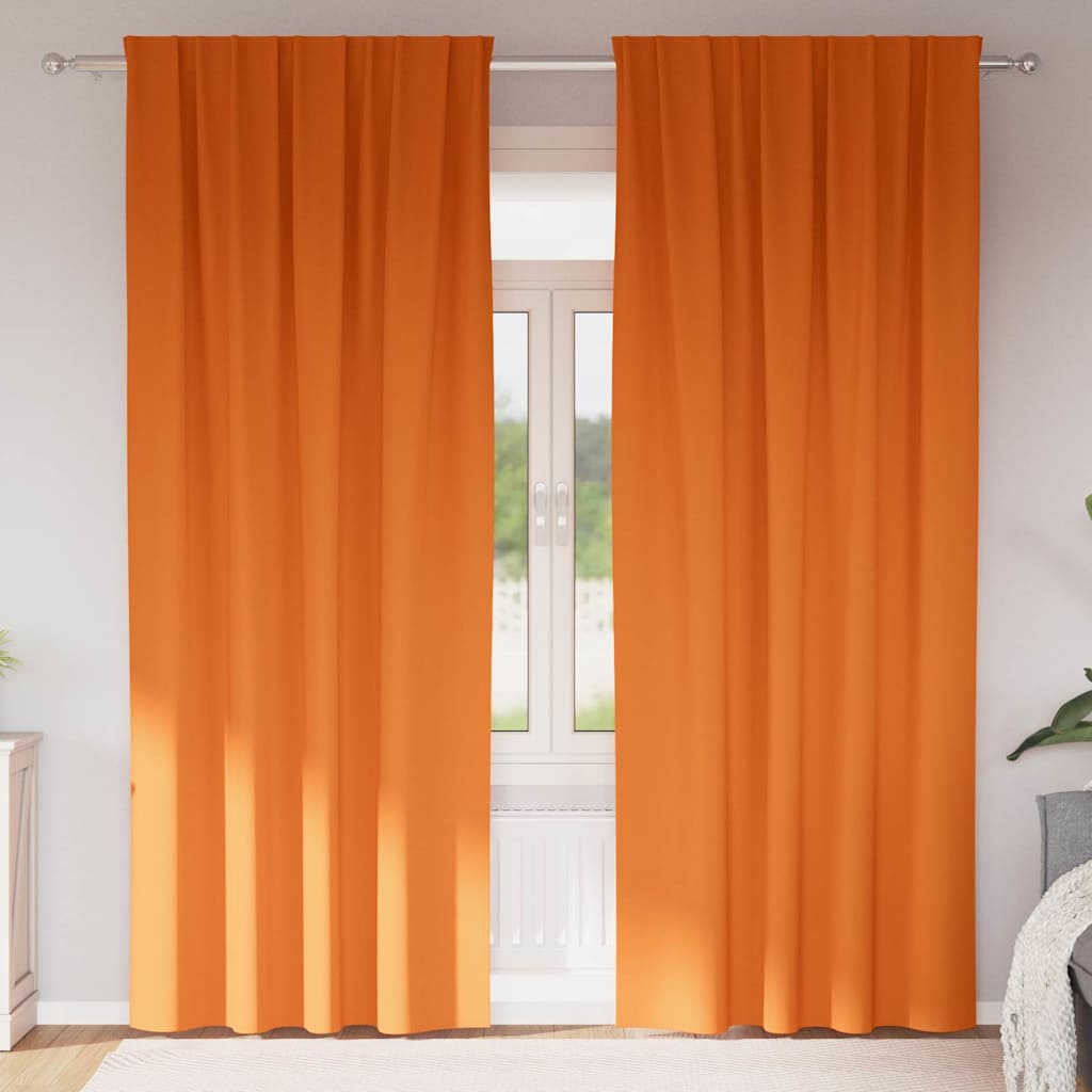 Kardinad rõngastega 2 tk Erk Oranž 245 x 140 cm Polüester