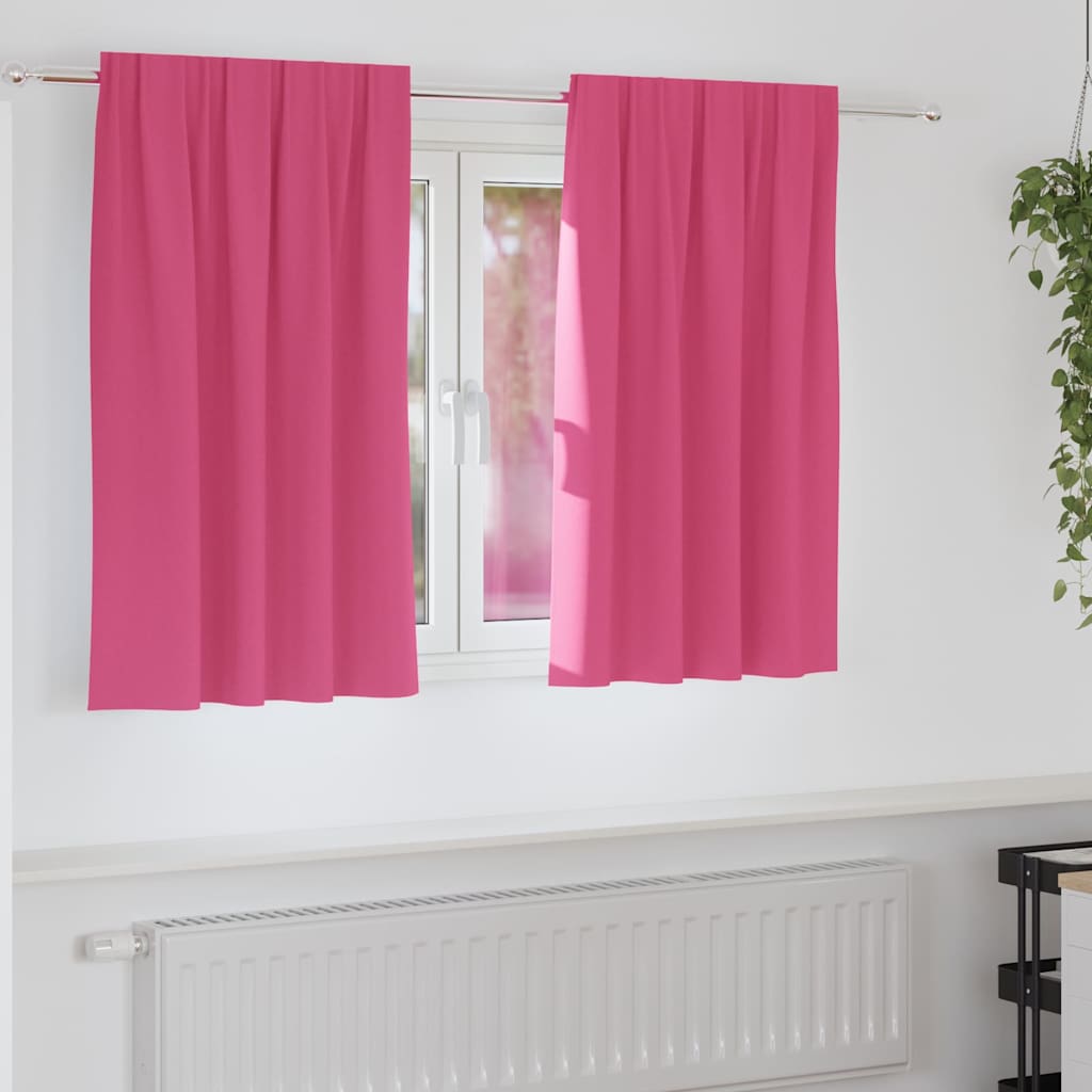 Kardinad rõngastega 2 tk Erk Roosa 140 x 140 cm Polüester