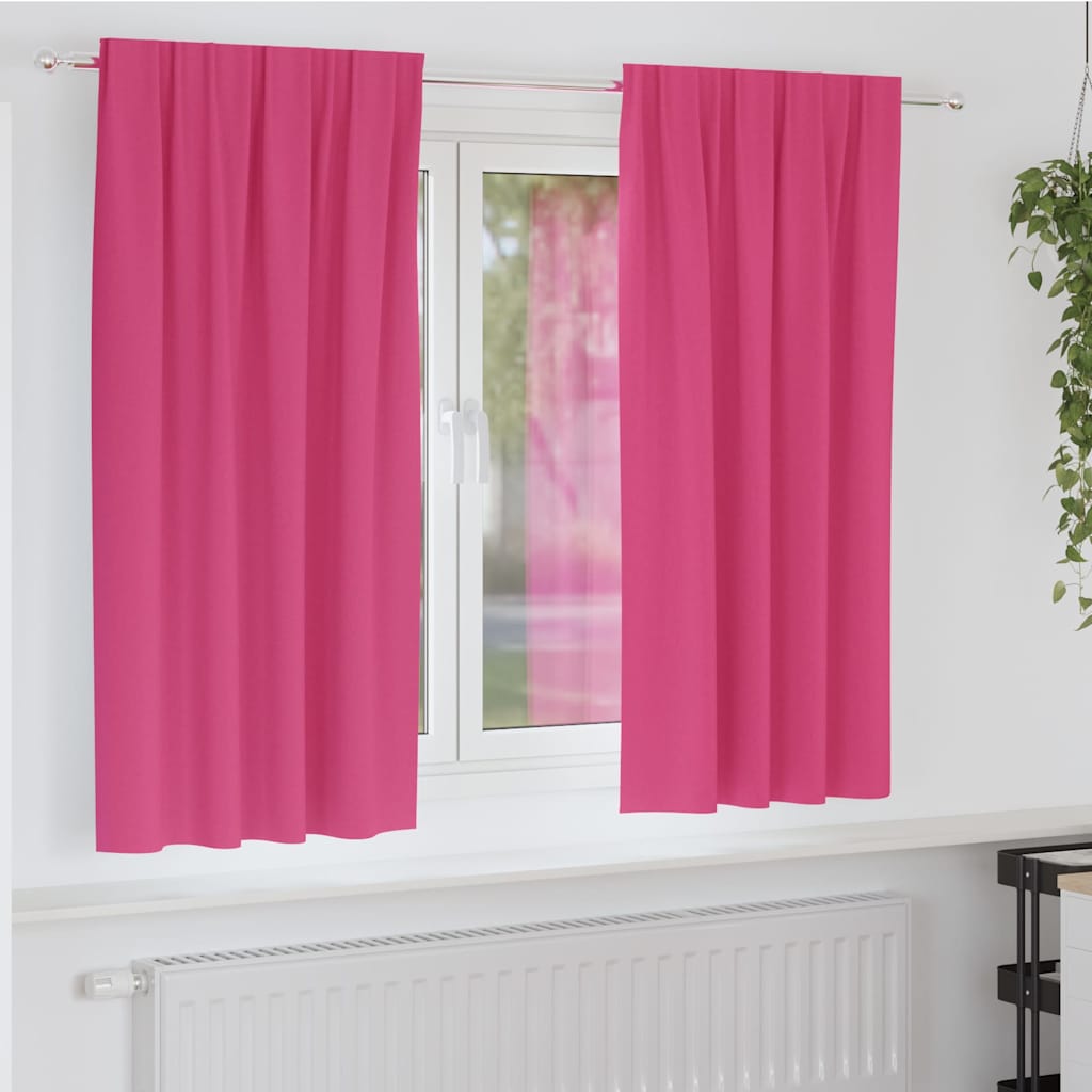Kardinad rõngastega 2 tk Erk Roosa 175 x 140 cm Polüester