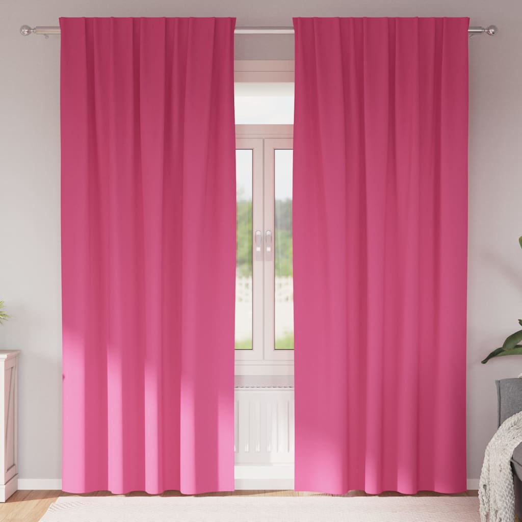 Kardinad rõngastega 2 tk Erk Roosa 260 x 140 cm Polüester