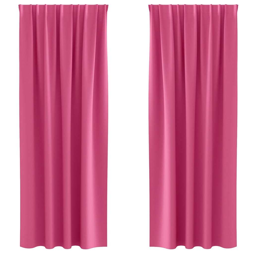 Kardinad rõngastega 2 tk Erk Roosa 260 x 140 cm Polüester
