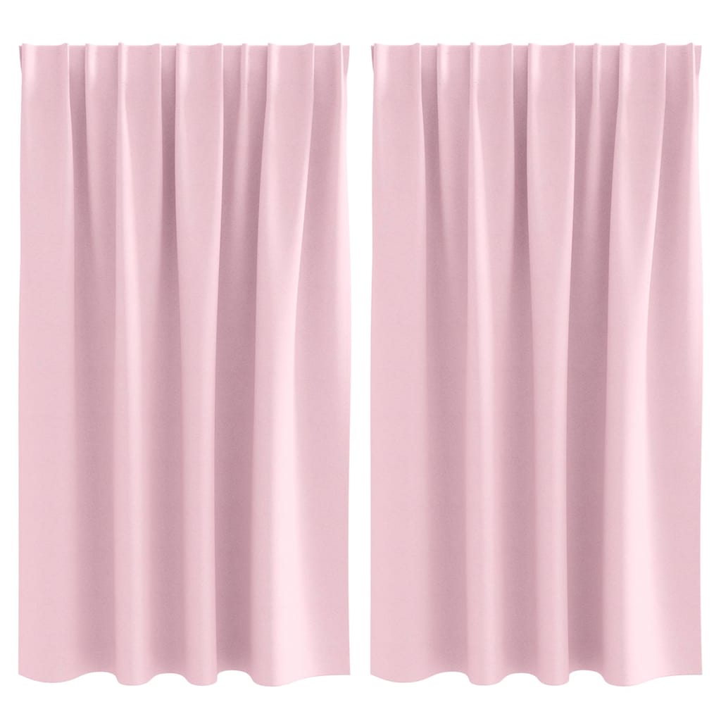 Kardinad rõngastega 2 tk Beebiroosa 140 x 140 cm Polüester