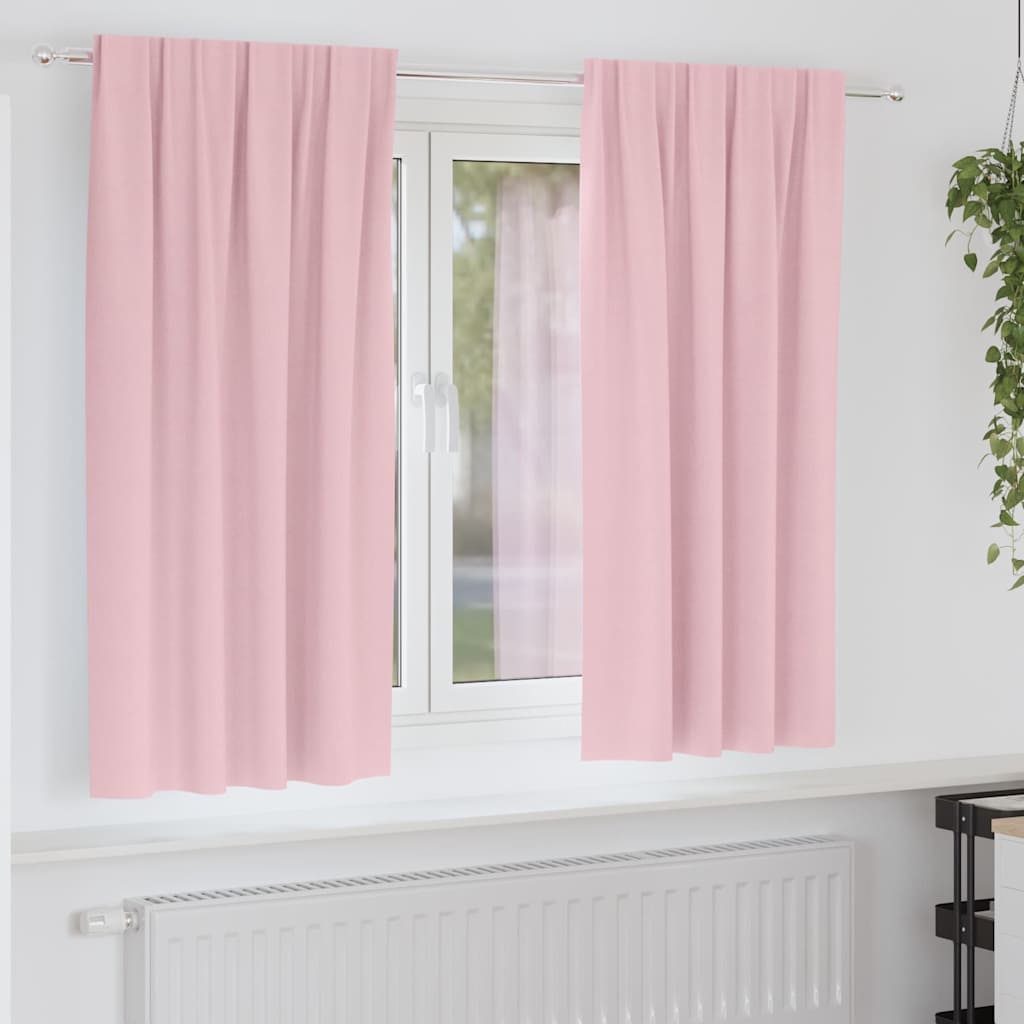 Kardinad rõngastega 2 tk Beebiroosa 175 x 140 cm Polüester