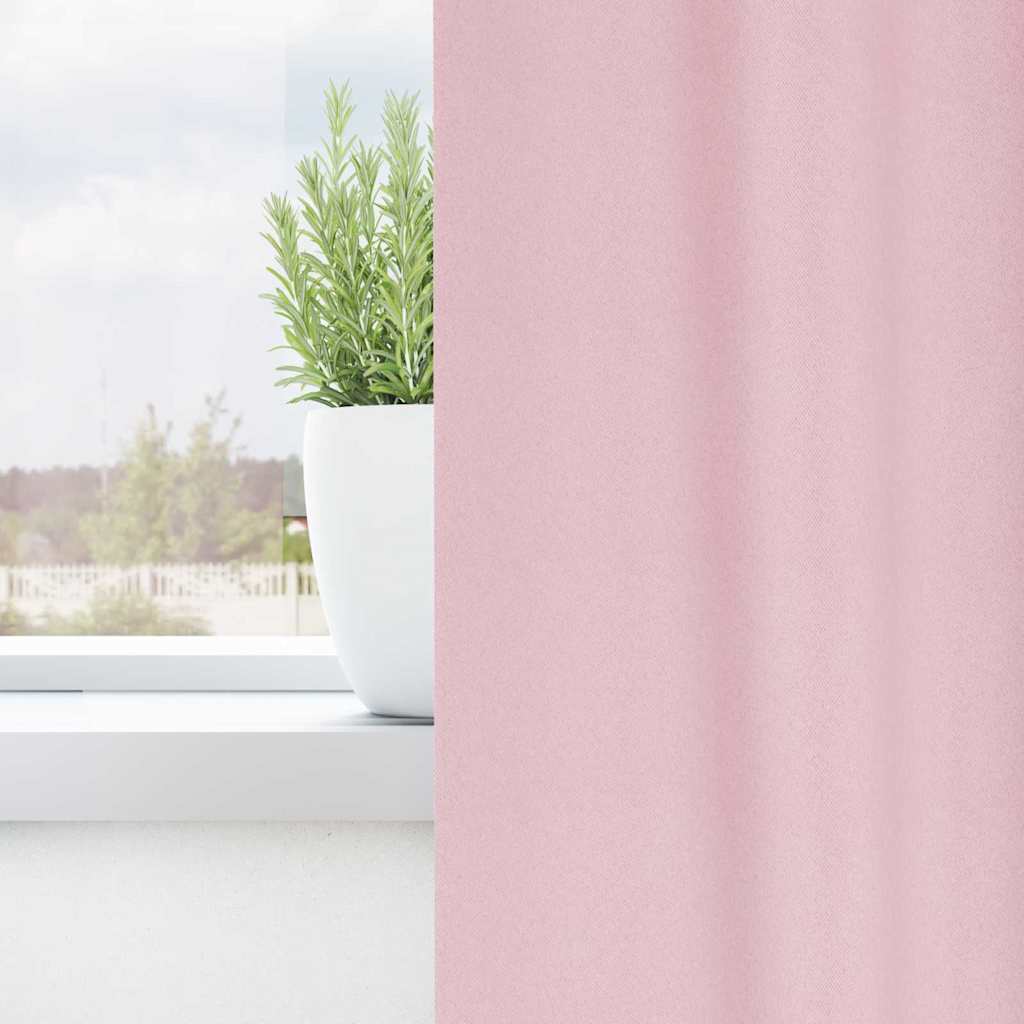 Kardinad rõngastega 2 tk Beebiroosa 260 x 140 cm Polüester