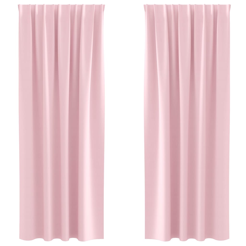 Kardinad rõngastega 2 tk Beebiroosa 260 x 140 cm Polüester