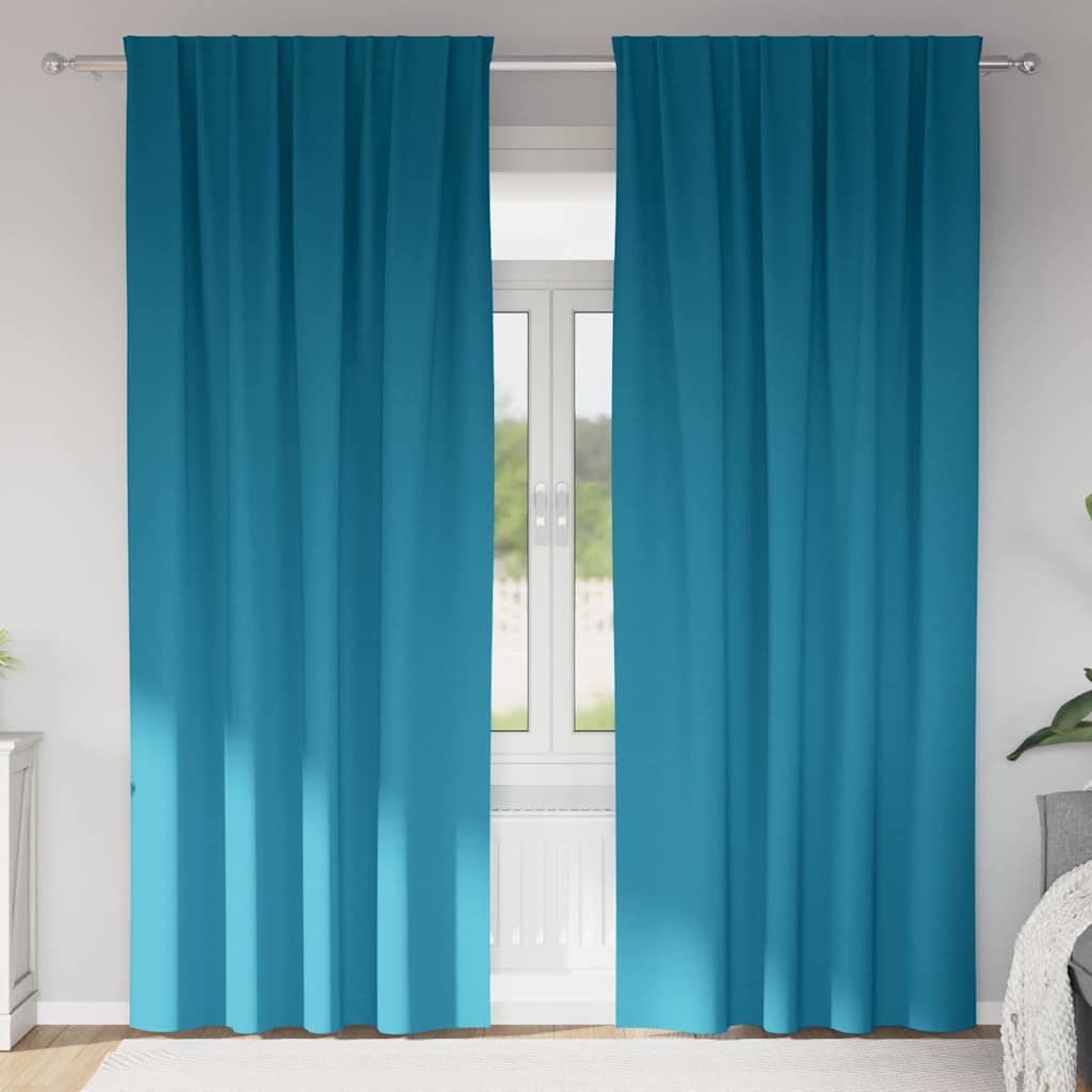 Kardinad rõngastega 2 tk Türkiis 245 x 140 cm Polüester