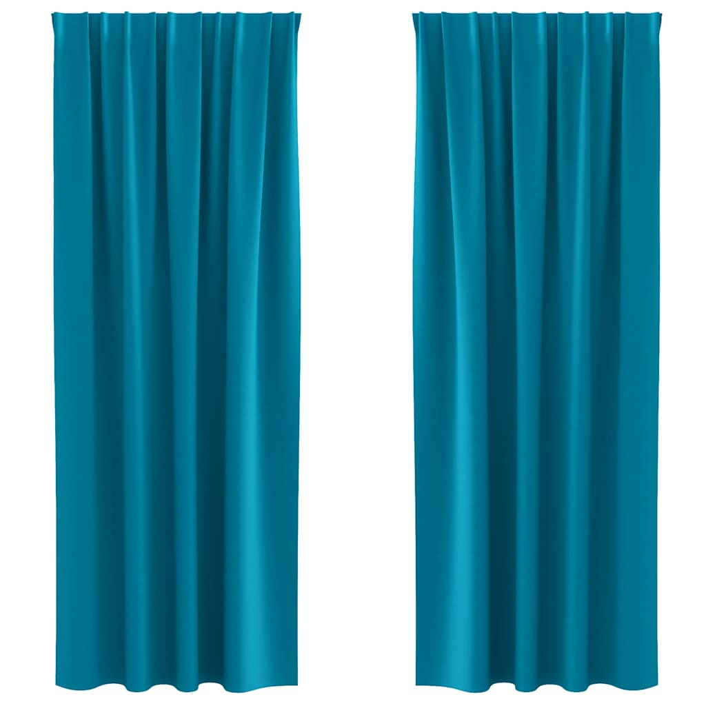 Kardinad rõngastega 2 tk Türkiis 245 x 140 cm Polüester