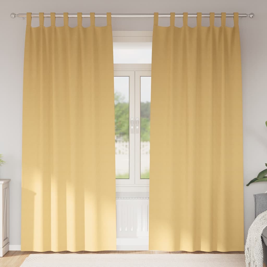 Kardinad rõngastega 2 tk Beež 245 x 140 cm Polüester