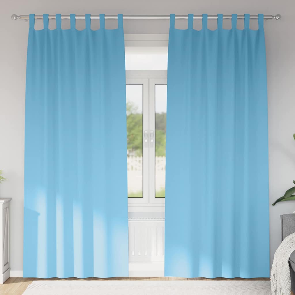 Kardinad rõngastega 2 tk Helesinine 245 x 140 cm Polüester