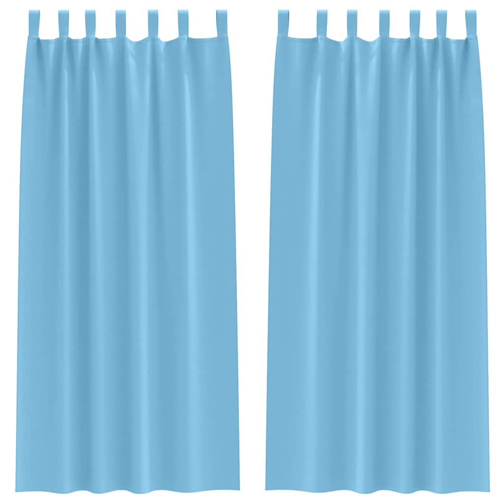 Kardinad rõngastega 2 tk Helesinine 245 x 140 cm Polüester