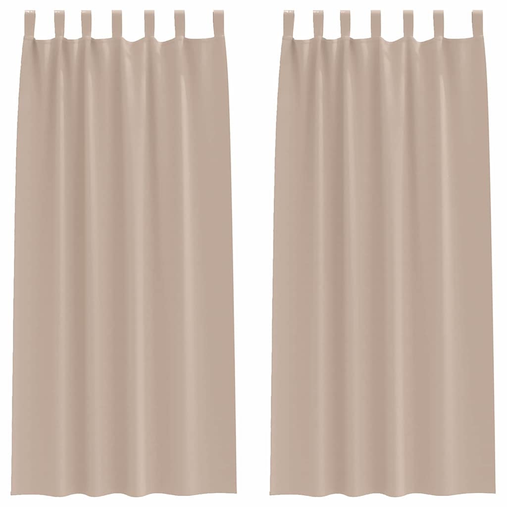 Kardinad rõngastega 2 tk Pruunikashall 260 x 140 cm Polüester