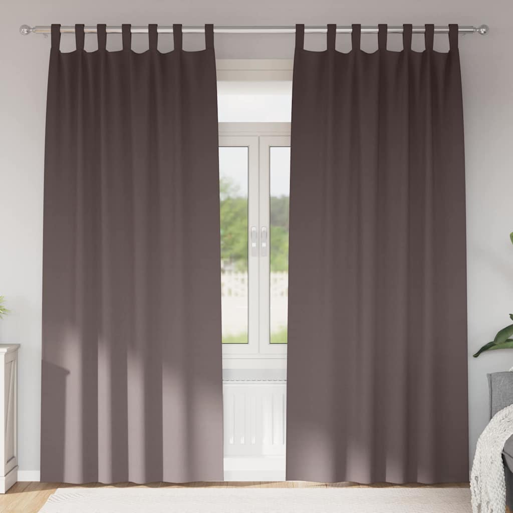 Kardinad rõngastega 2 tk Tume pruun 225 x 140 cm Polüester