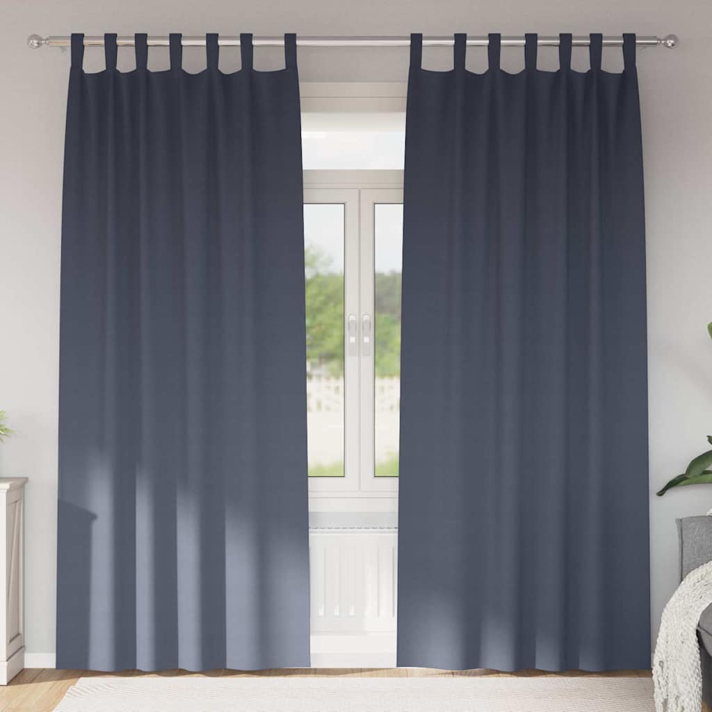 Kardinad rõngastega 2 tk Antratsiit 245 x 140 cm Polüester