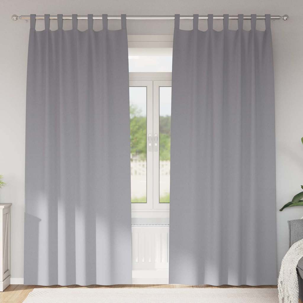 Kardinad rõngastega 2 tk Helehall 260 x 140 cm Polüester
