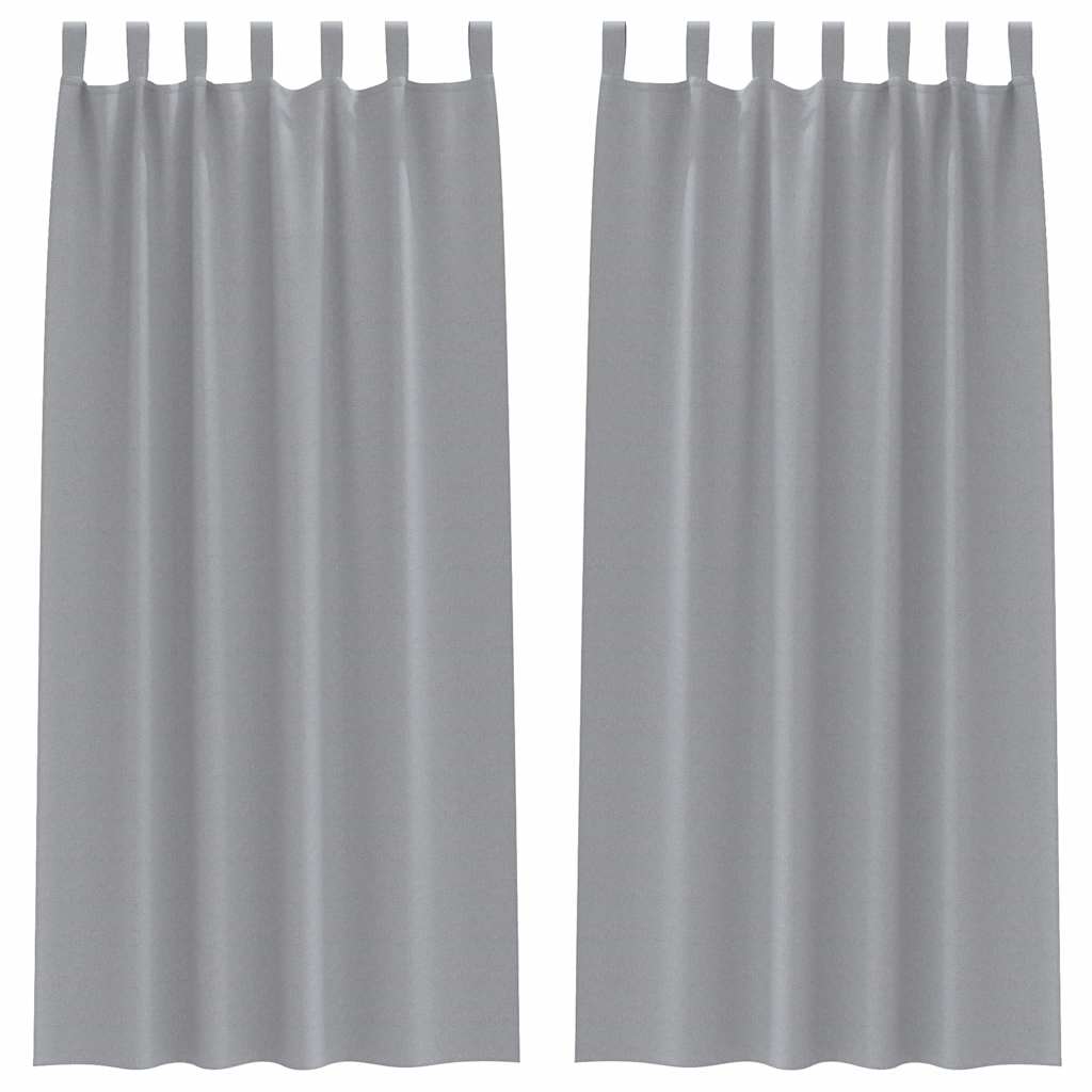 Kardinad rõngastega 2 tk Helehall 260 x 140 cm Polüester