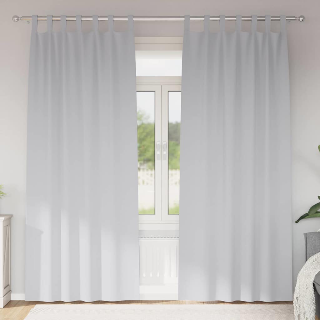Kardinad rõngastega 2 tk Kahvatu Hall 245 x 140 cm Polüester