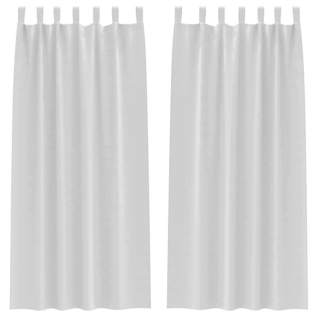 Kardinad rõngastega 2 tk Kahvatu Hall 245 x 140 cm Polüester