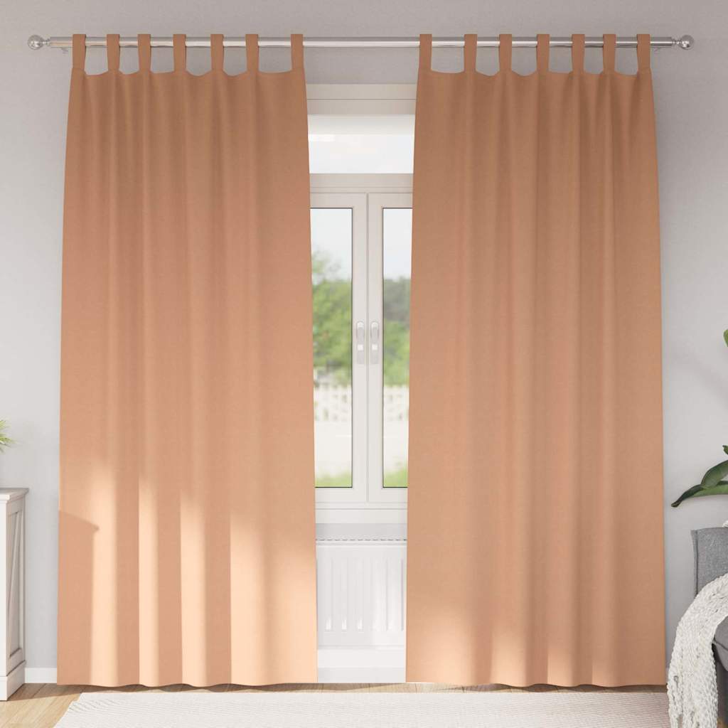 Kardinad rõngastega 2 tk Helepruun 245 x 140 cm Polüester