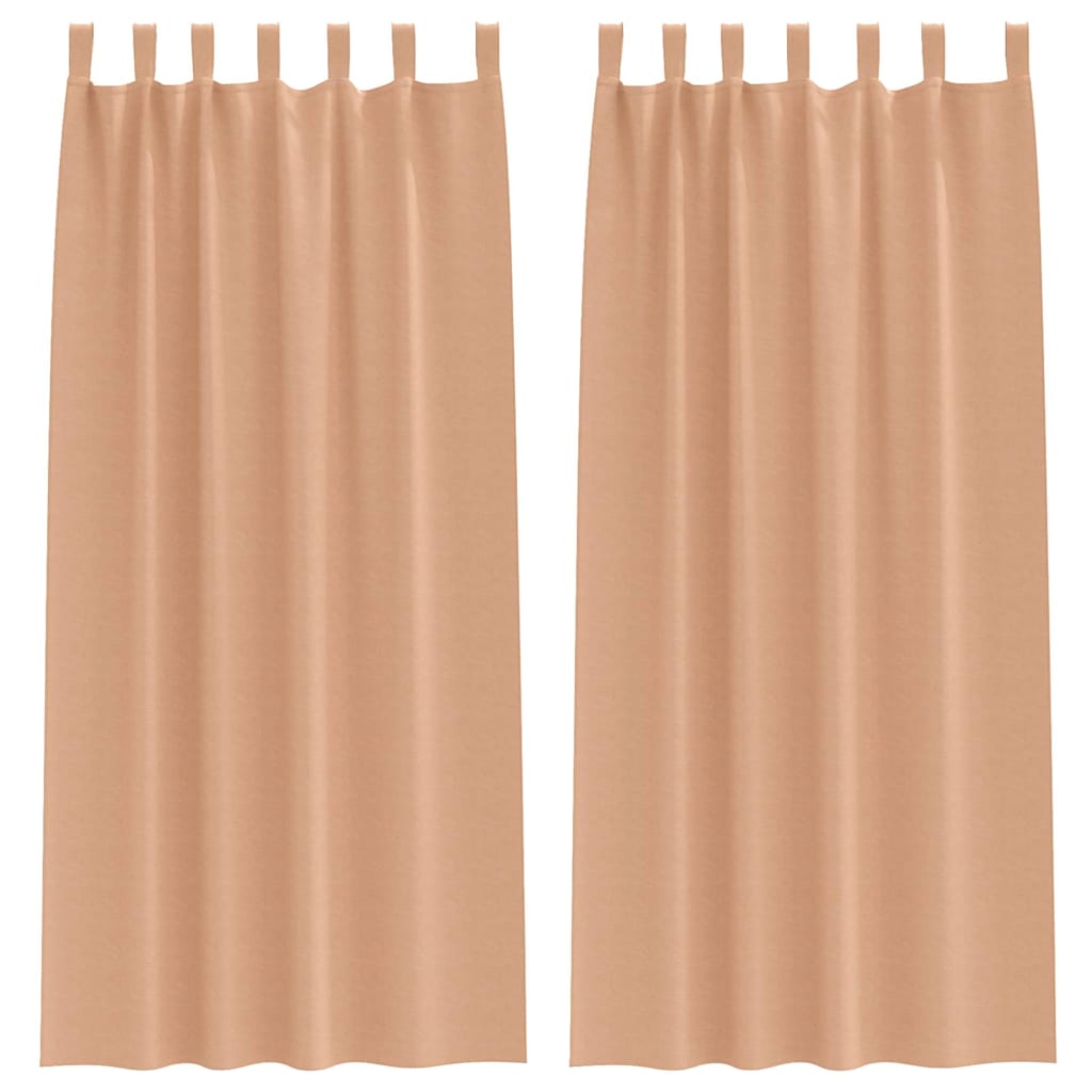 Kardinad rõngastega 2 tk Helepruun 245 x 140 cm Polüester