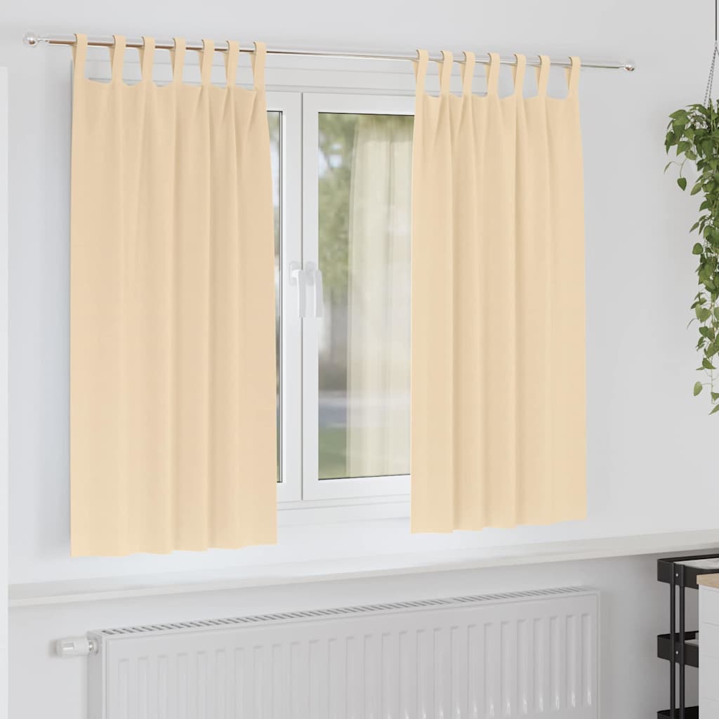 Kardinad rõngastega 2 tk Kreemjas 175 x 140 cm Polüester