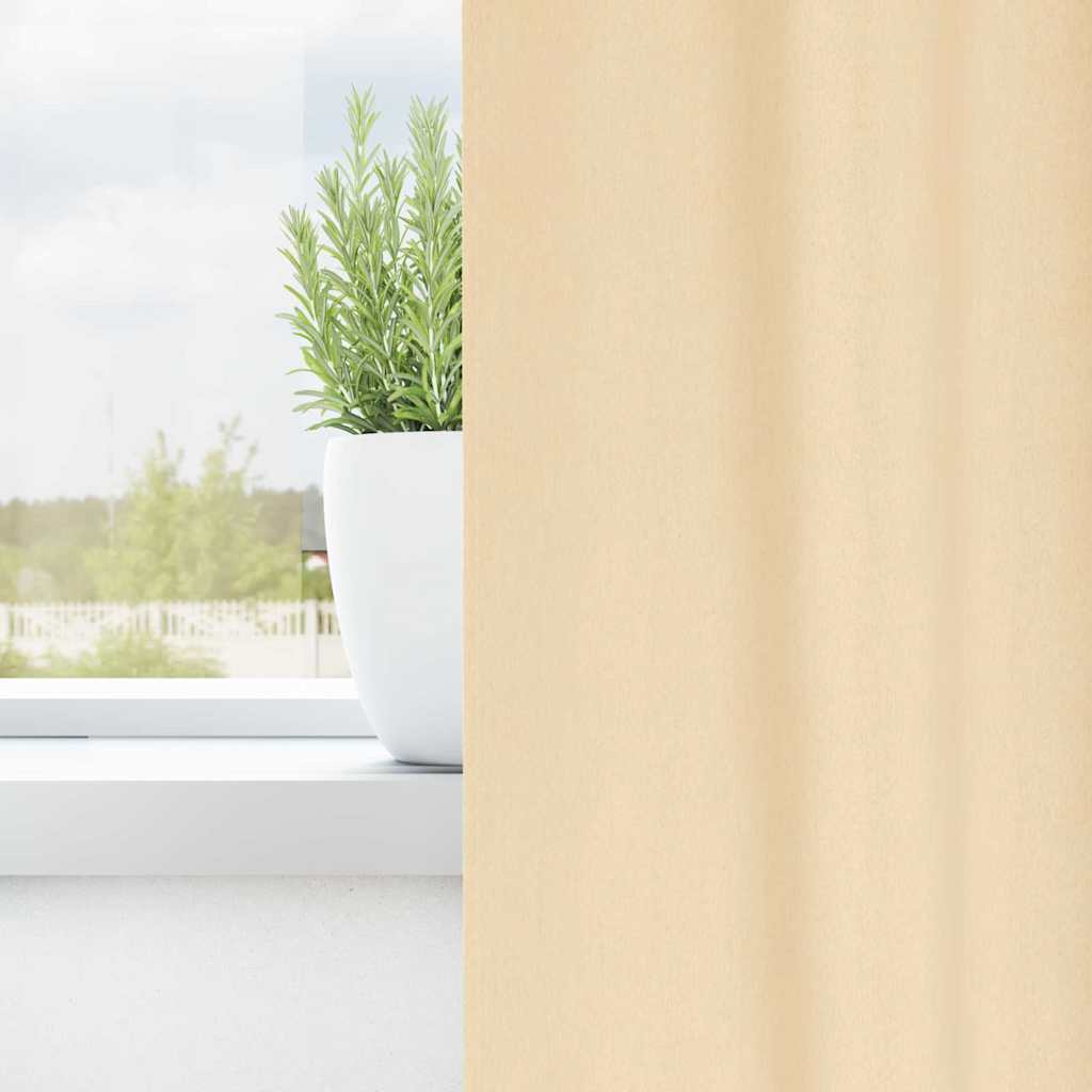 Kardinad rõngastega 2 tk Kreemjas 245 x 140 cm Polüester