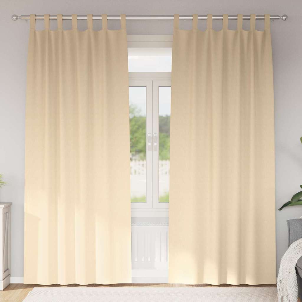 Kardinad rõngastega 2 tk Kreemjas 245 x 140 cm Polüester