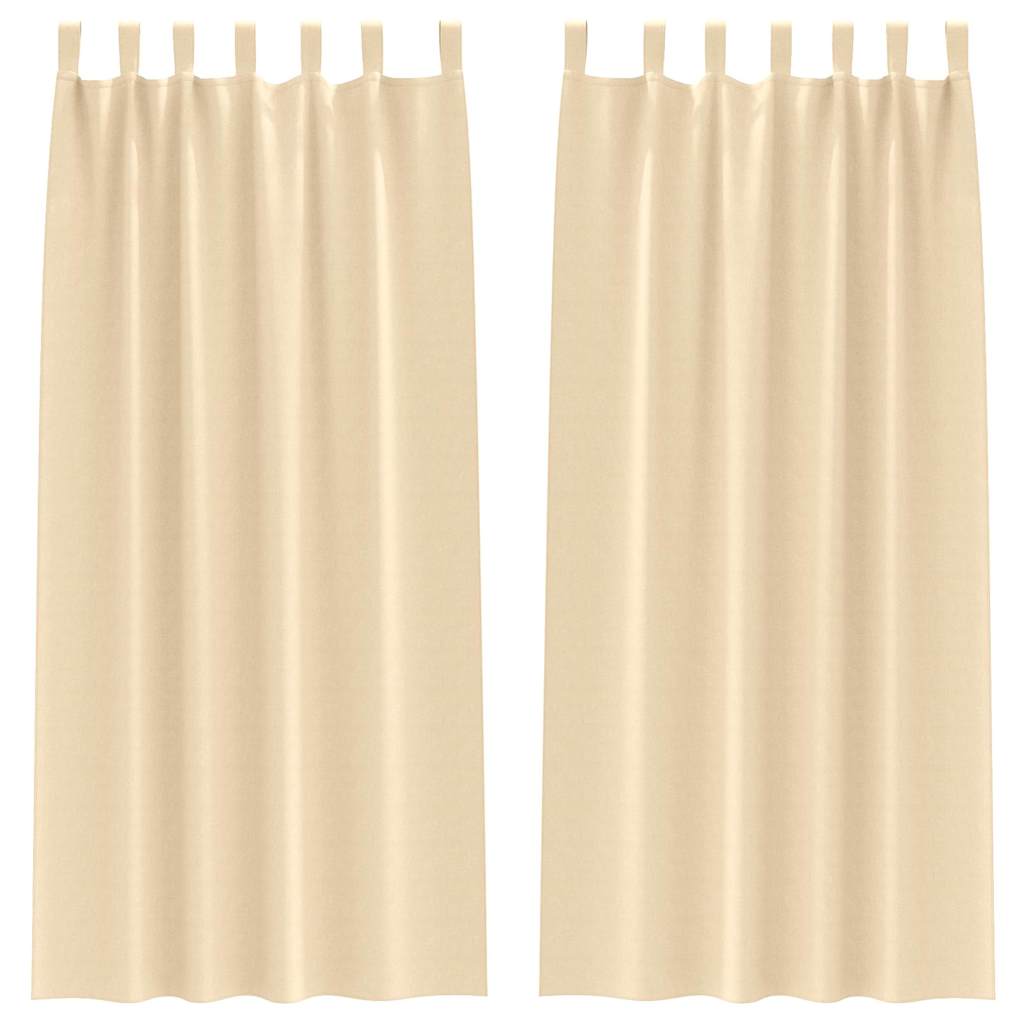 Kardinad rõngastega 2 tk Kreemjas 245 x 140 cm Polüester