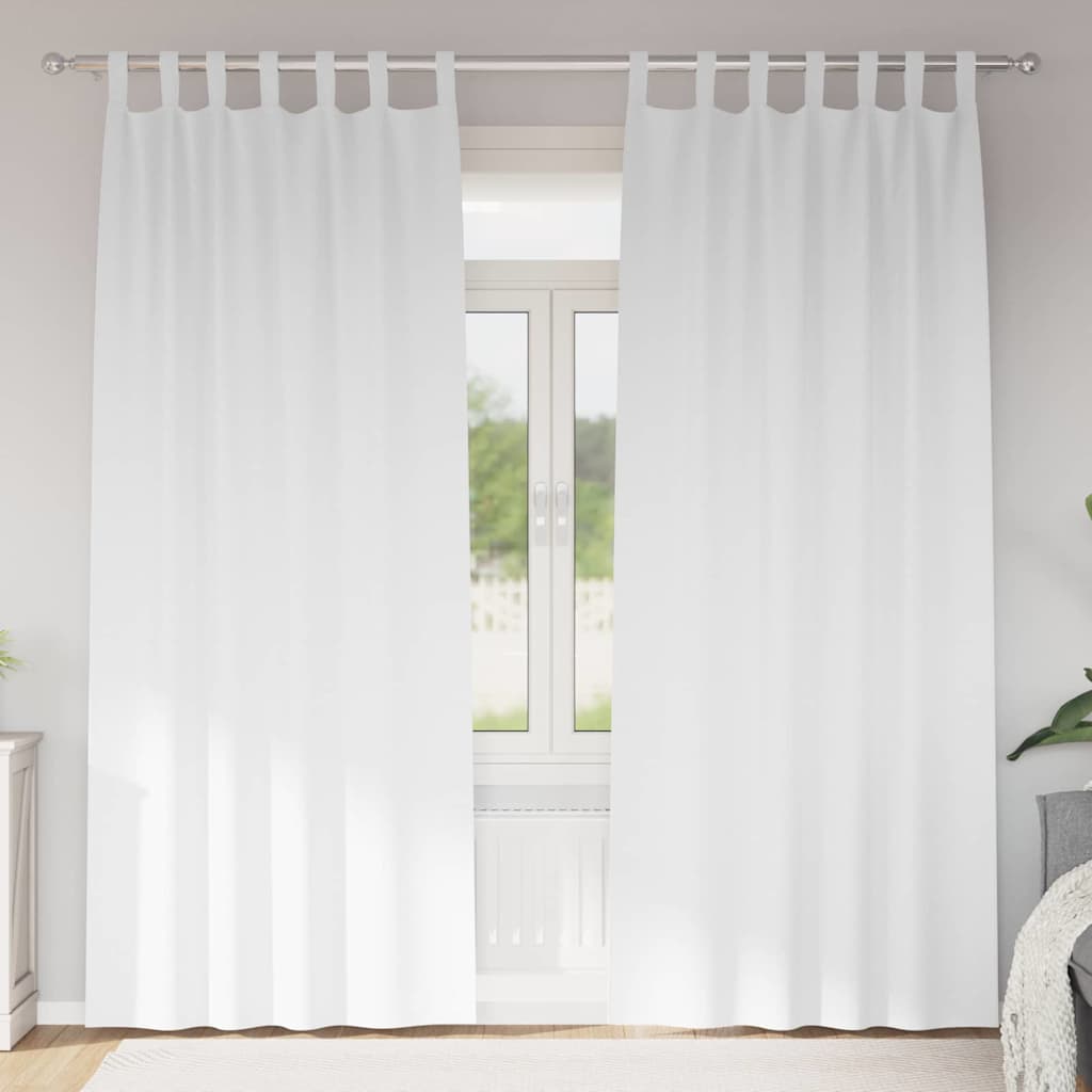 Kardinad rõngastega 2 tk PUHAS VALGE 225 x 140 cm Polüester