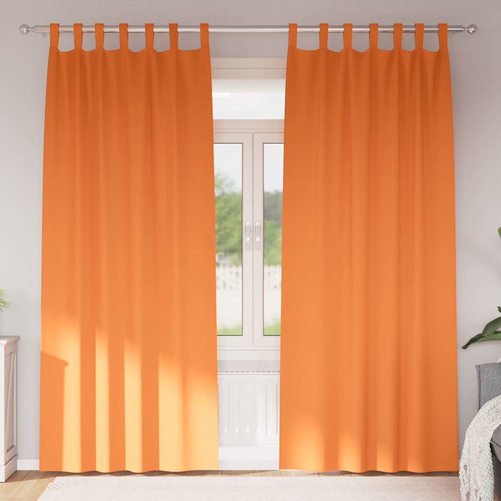 Kardinad rõngastega 2 tk Erk Oranž 260 x 140 cm Polüester