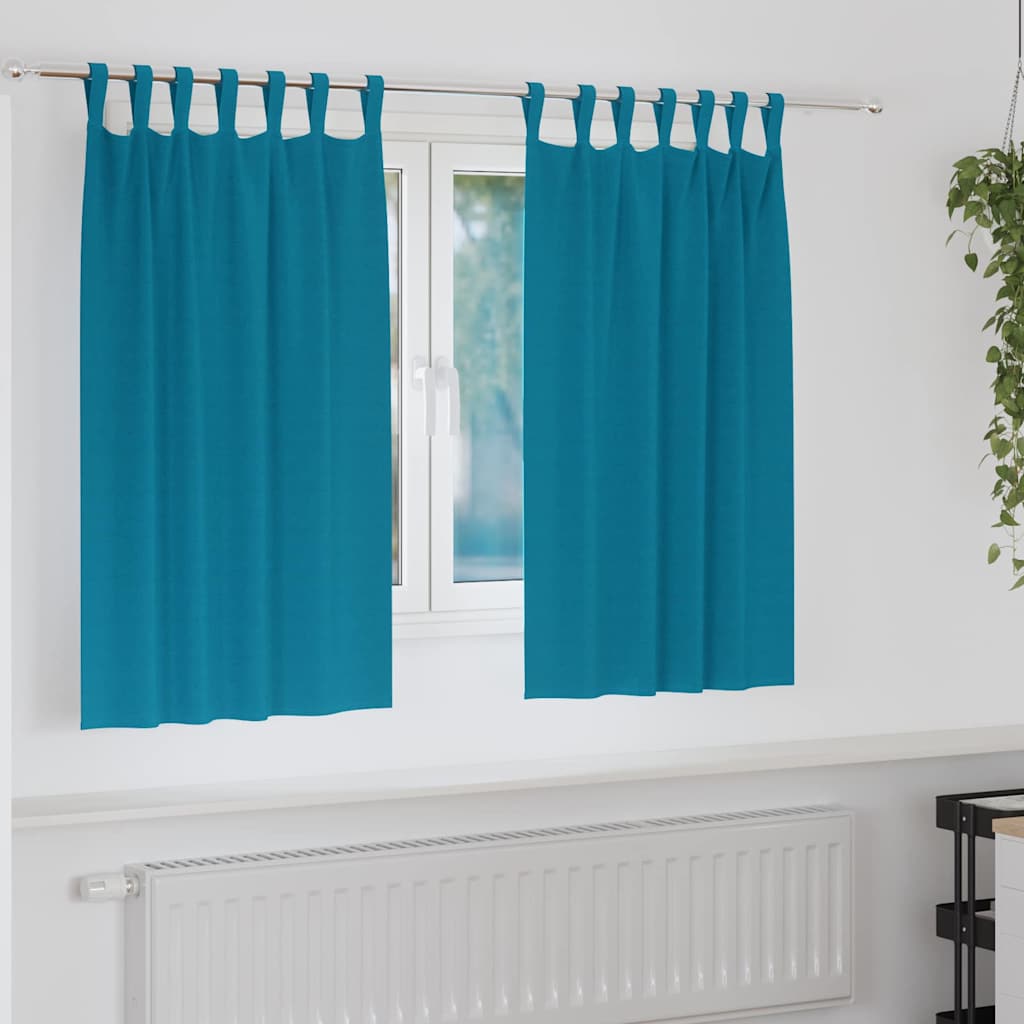 Kardinad rõngastega 2 tk Türkiis 140 x 140 cm Polüester