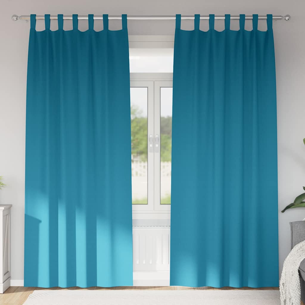 Kardinad rõngastega 2 tk Türkiis 225 x 140 cm Polüester