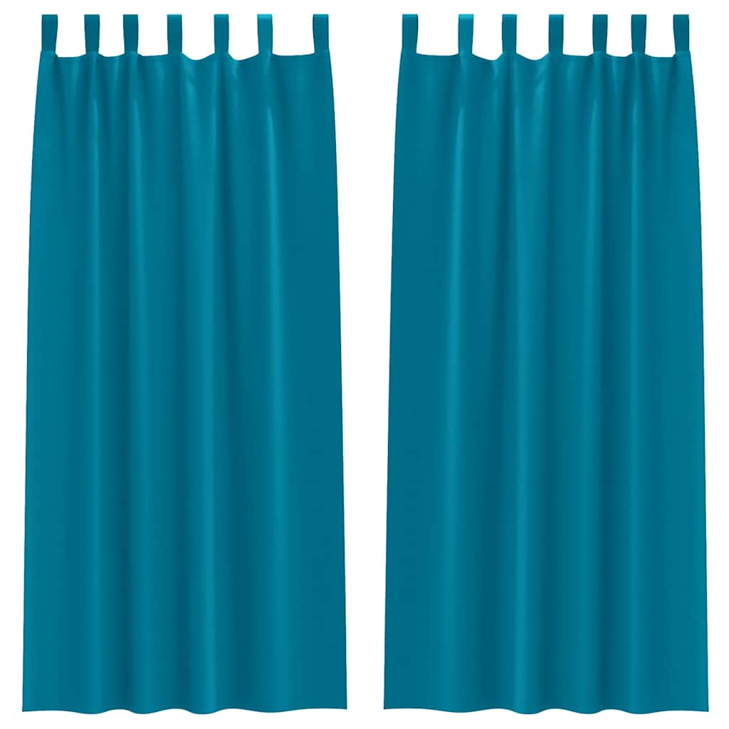 Kardinad rõngastega 2 tk Türkiis 225 x 140 cm Polüester