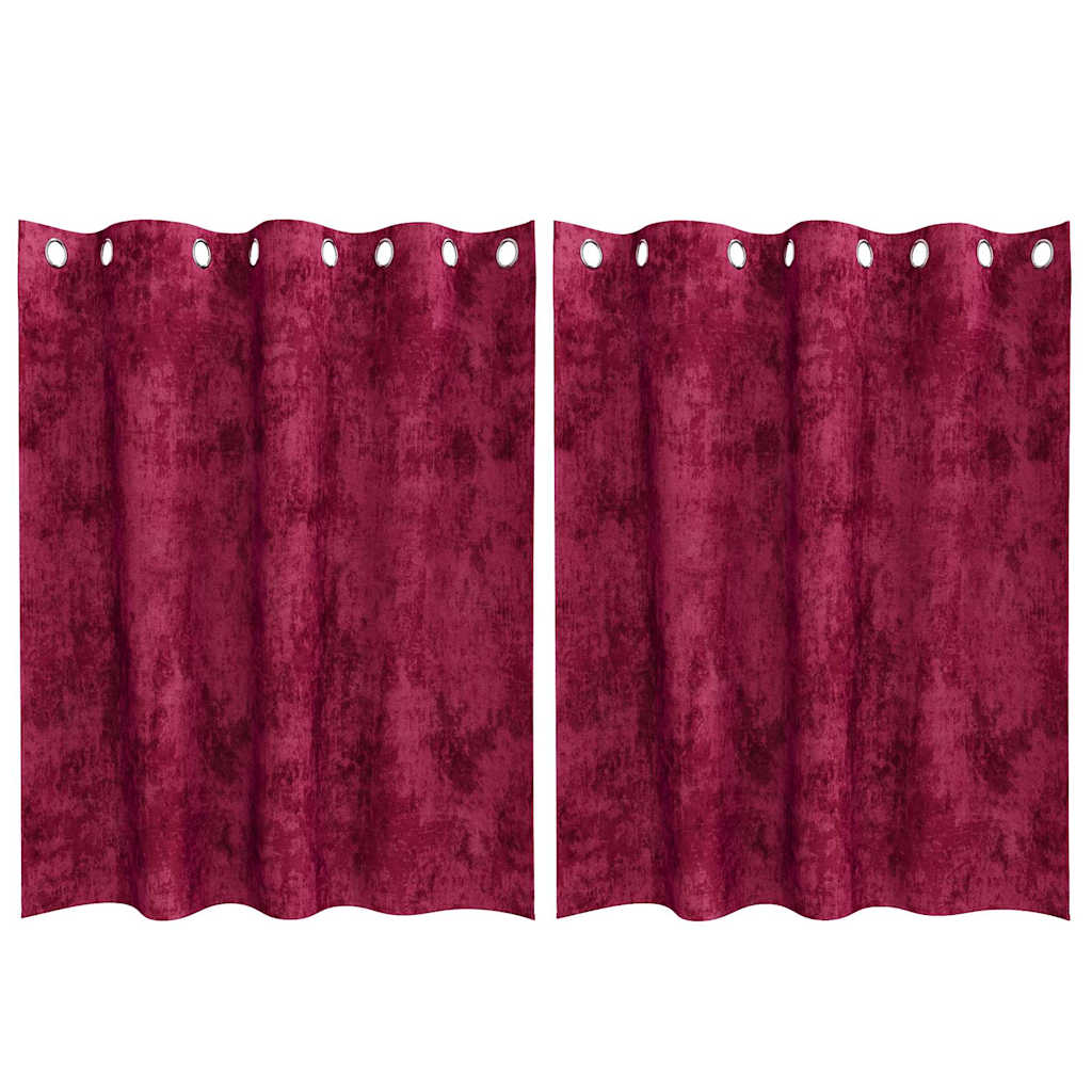 Satiinist kardinad 2 tk Veinpunane 140 x 140 cm Samet