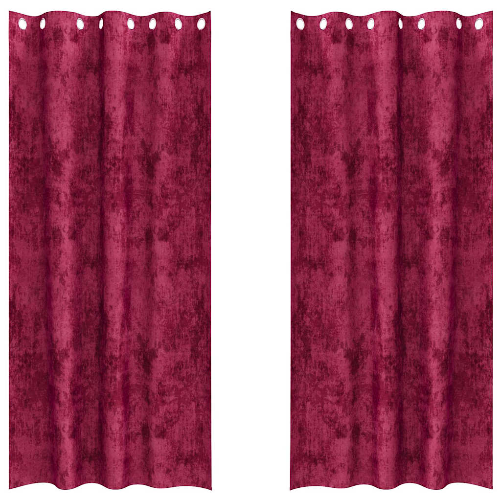 Satiinist kardinad 2 tk Veinipunane 245 x 140 cm Samet
